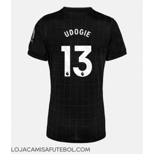 Camisa de Futebol Tottenham Hotspur Destiny Udogie #13 Equipamento Secundário Mulheres 2025-26 Manga Curta